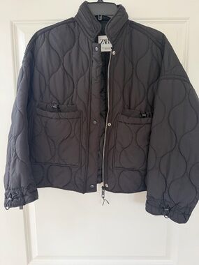 Zara Quilted Jacket in Black